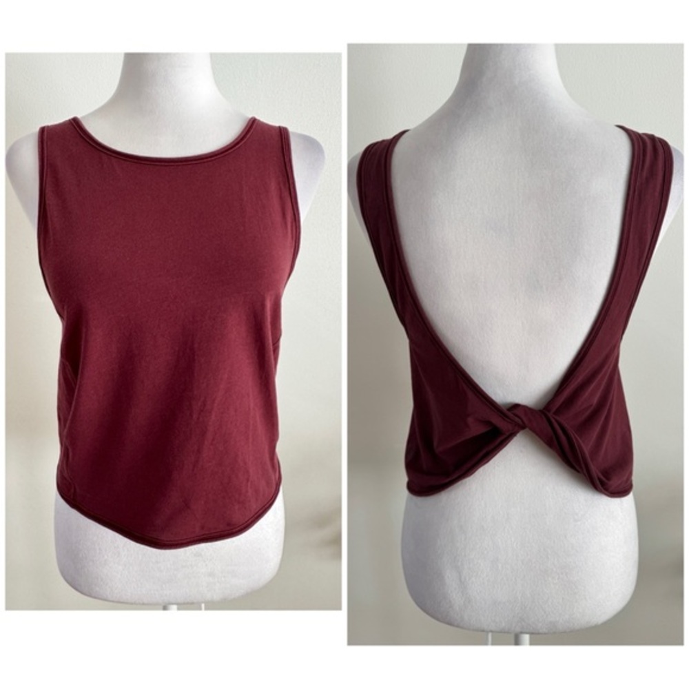 Lululemon All It Takes Back-Twist Ribbed Tank Top in dark red